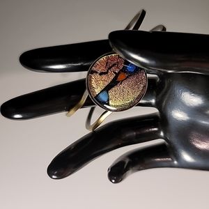 Dichroic Glass Clamper Bracelet